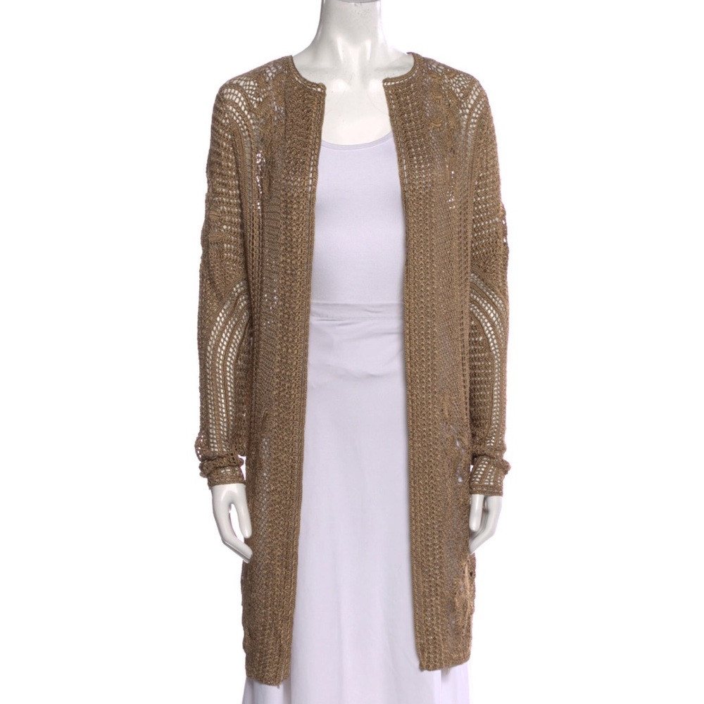 Ralph Lauren Black Label gold hand crocheted sweater